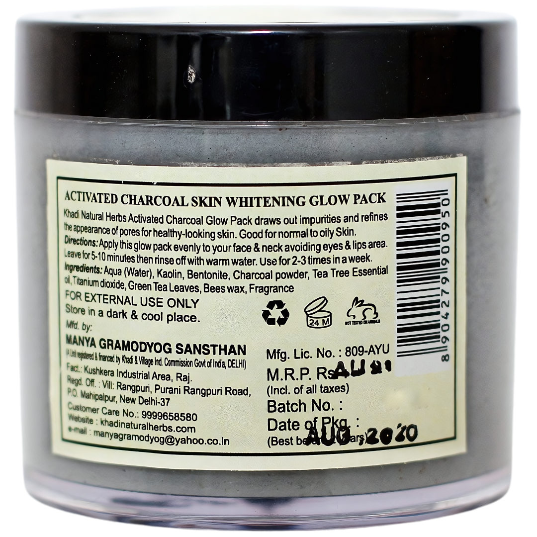 Activated Charcoal Skin whitening Glow Pack