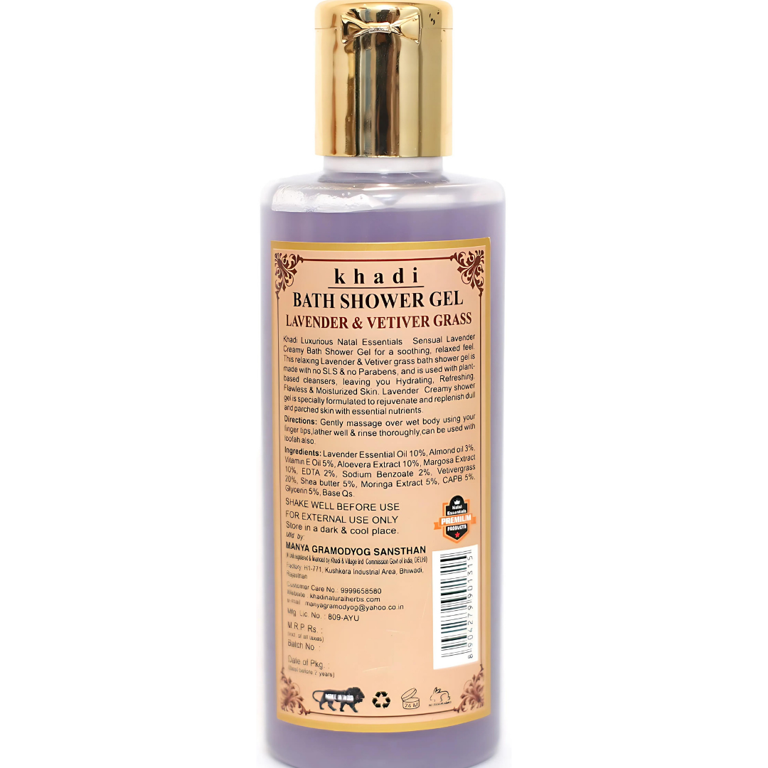 Ayurvedic Shower Bath Gel Lavender & Vetiver grass