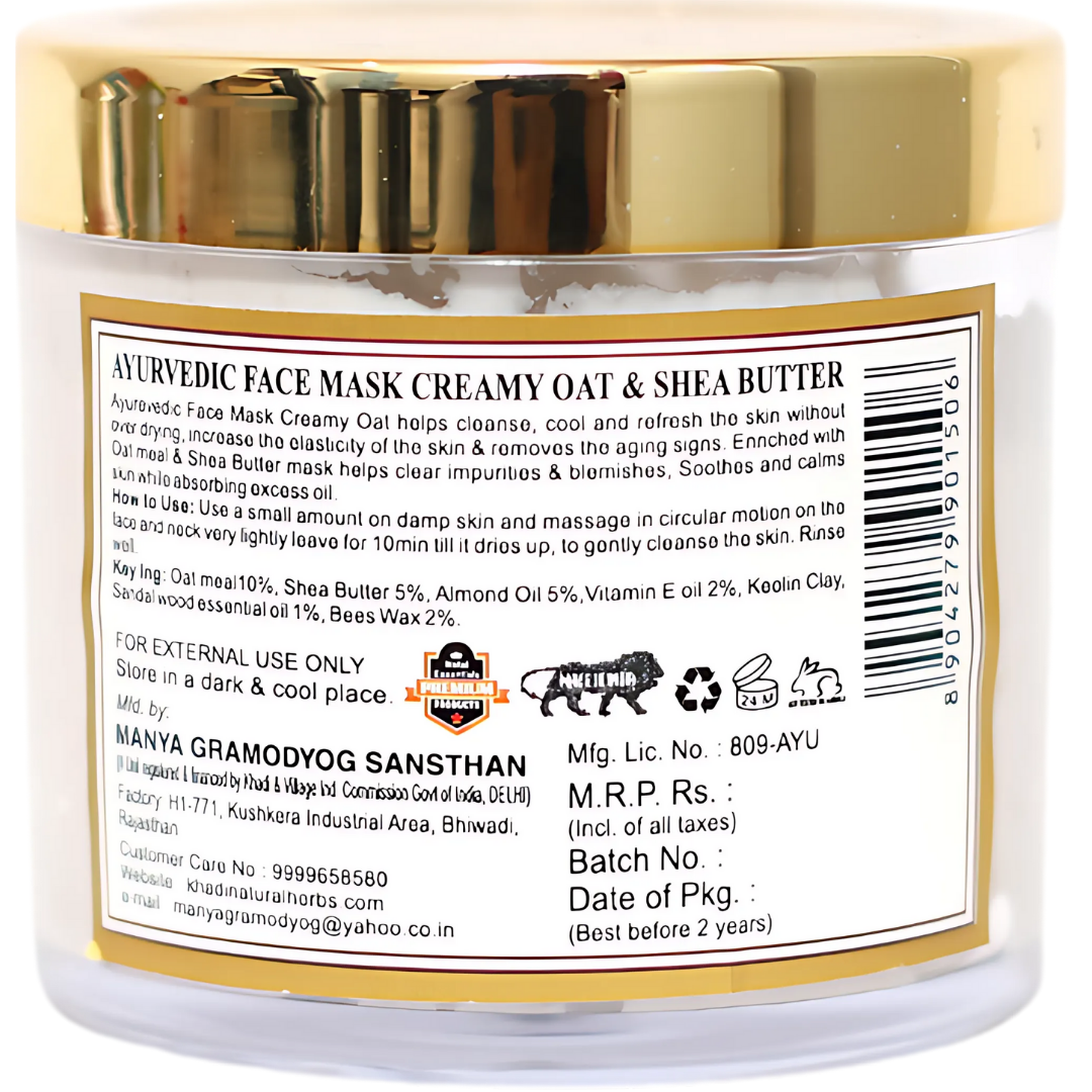 Ayurvedic Face Mask Creamy Oat & Shea Butter