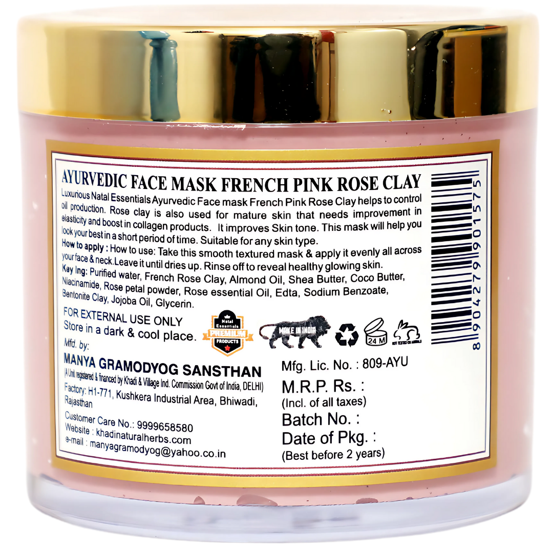 Ayurvedic Face mask French Pink Rose Clay