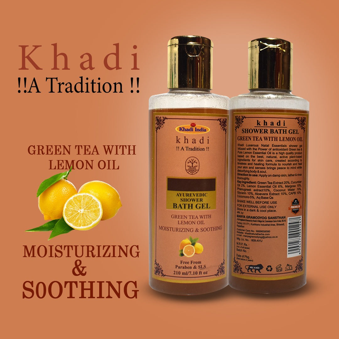 Ayurvedic Shower bath Gel Green Tea with Lemon Oil