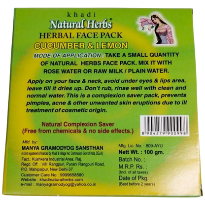 Herbal Cucumber & Lemon Face Pack