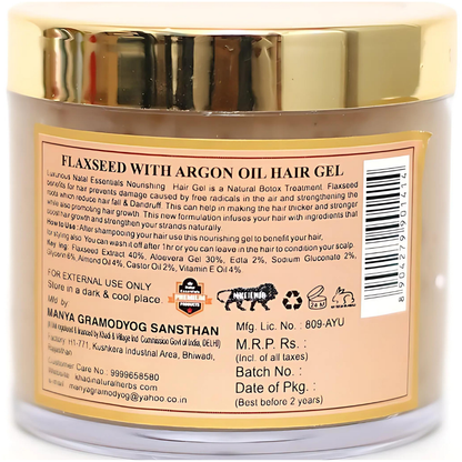 Ayurvedic Nourishing Hair Gel Flaxseed With Argon Oil