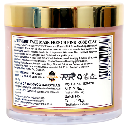 Ayurvedic Face mask French Pink Rose Clay